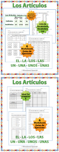 Ejercicios de los artículos definidos e indefinidos