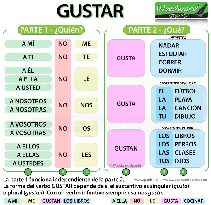 Gustar in Spanish - Sentence Structure and Word Order