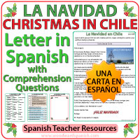 Christmas in Chile - Letter in Spanish with Comprehension Activities