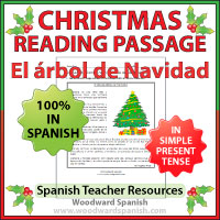 A reading passage about the family Christmas Tree in Spanish