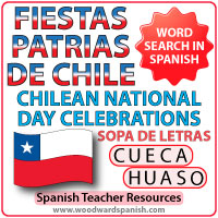 Las Fiestas Patrias de Chile - Sopa de Letras - Chilean National Day Word Search