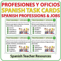 Profesiones y Oficios - Spanish Task Cards about Professions and Jobs