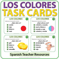 Spanish Colors Task Cards - Spanish Teacher Resource