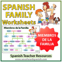 Spanish Family Tree Worksheets and Wall Chart - Ejercicios con vocabulario de la familia en español