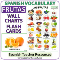 Spanish Vocabulary - Fruit: Flash Cards and Chart