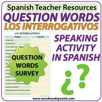 Spanish Questions Words Speaking Activity - Interrogativos